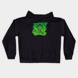 Celtic Green Paint Runes Norse Mythology Asatru Kids Hoodie